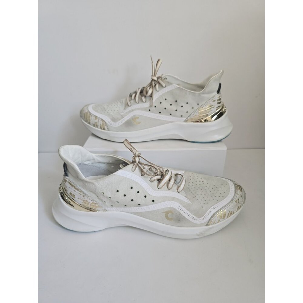 Courser Uno White Luxe Nubuck Leather Lace Up Sneakers Shoes Womens Size 10 40